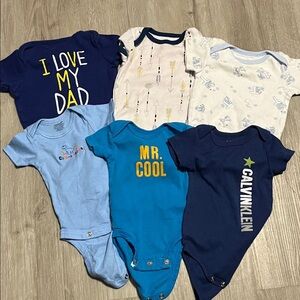 3/$20 Calvin Klein Blue Baby Onesie Set